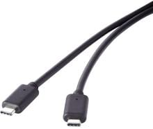 Renkforce RF-4381068 Anschlusskabel Ladekabel USB 3,2 Gen2x2 USB-C 0,50m schwarz
