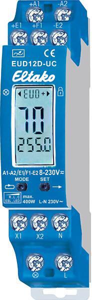 Eltako EUD12D-UC Universal-Dimmschalter Hutschienen Dimmer Power MOSFET bis 400W blau