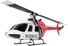 Amewi Bell 206 PRO RC Hubschrauber Helikopter RtF 2,4GHz 9-Kanal Fernsteuerung weiß rot
