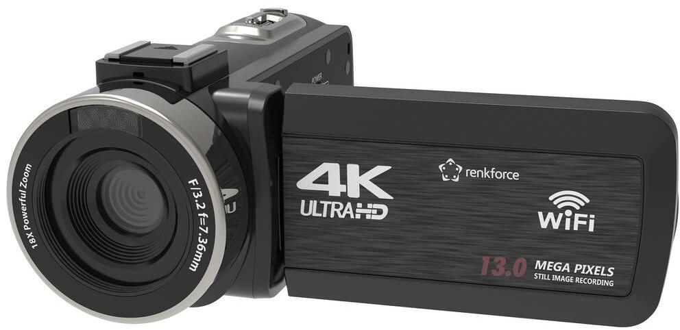 Renkforce RF-5798910 3" digital Camcorder Kamera Sensor CMOS 13MP 4K schwarz