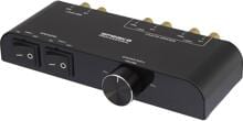 SpeaKa Professional SP-6518220 2 Port Lautsprecher-Umschalter integrierter Lautstärkeregler schwarz