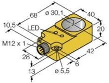 Turck BI30R-Q20-AP6X2-H1141 induktiver Sensor Ringsensor Näherungsschalter PNP Schließer gelb