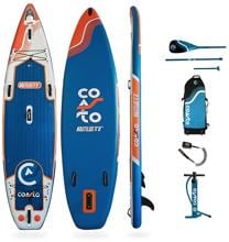 Coasto Nautilus iSUP-Board Stand Up Paddle 355x86x15cm Paddel Handpumpe Einzelkammer blau orange