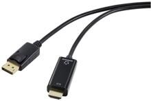 Renkforce RF-5179186 DisplayPort HDMI Adapterkabel Monitor-Anschlusskabel 1m schwarz