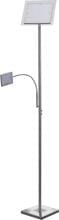 Just Light ans 11710-55 LED-Deckenfluter Stehlampe Leselampe 26W warm-weiß silber