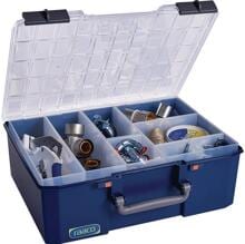 RAACO CarryLite 150 Sortimentskasten Sortimentskoffer Box 413x330x147mm 8 Fächer blau