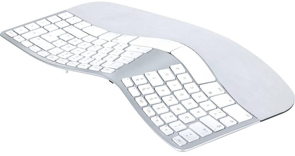 Matias FK143D-DE Tastatur Keyboard ergonomisch geformt kabellos Deutsch QWERTZ silber