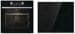 Gorenje Black Steam Herd-Set 60cm breit 77 Liter Glaskeramik-Kochfeld DC+ Kindersicherung Grill Timer schwarz Edelstahl