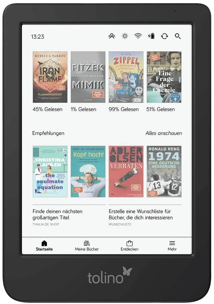 Tolino shine color 6" eBook-Reader MediaTek MTK8113T 2GHz 16GB WiFi schwarz