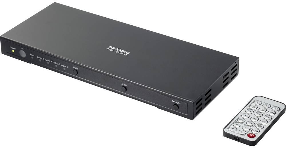 SpeaKa Professional SP-9024712 1+4 Port HDMI-Switch Ultra HD-fähig 3840x2160 Pixel schwarz