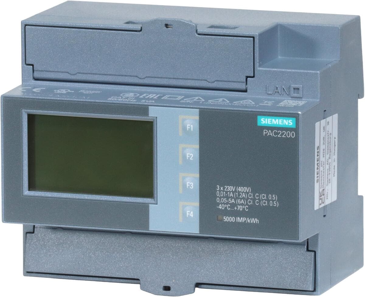 Siemens 7KM2200-2EA30-1CA1 Sentron Messgerät Energiewert Amperemeter 5A IP20 dunkelgrau