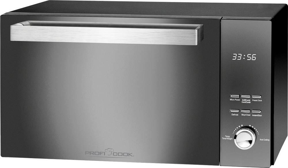 Profi Cook PC-MWG 1204 Stand-Mikrowelle 23 Liter 49,5cm breit 800 Watt Easy Clean schwarz