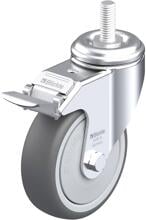 Blickle LKRA-PATH 101KF-FI-GS12 Lenkrolle Bockrolle Feststeller Ø 100mm bis 120kg grau
