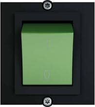 Bachmann 917.135 Rahmen Modulrahmen 1x Schalter 2-polig Strom 1,0m AEH grün beleuchtet schwarz
