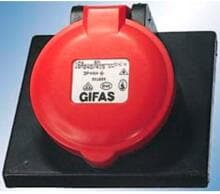 Gifas Electric 301659 CEE Wandsteckdose Steckdose 16A 400V 5-polig rot