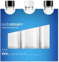 3 Stück SodaStream 2260525 PET-Flasche Carbonating Bottles Trinkflaschen 1 Liter schwarz weiß