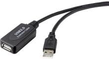 Renkforce RF-4535084 USB-Kabel Verlängerungskabel mit Signalverstärkung USB-A Buchse 10m schwarz