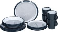 Brunner Lunch Box Granyte Geschirr-Set 16-teilig für 4 Personen Teller Becher Camping