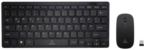9 Stück Renkforce RF-KMC-410 Tastatur- und Maus-Set Keyboard kabellos QWERTZ schwarz