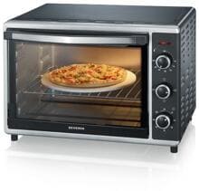 Severin TO 2058 Mini-Ofen Minibackofen 51,5cm breit 42 Liter 1800 Watt Umluftfunktion schwarz silber