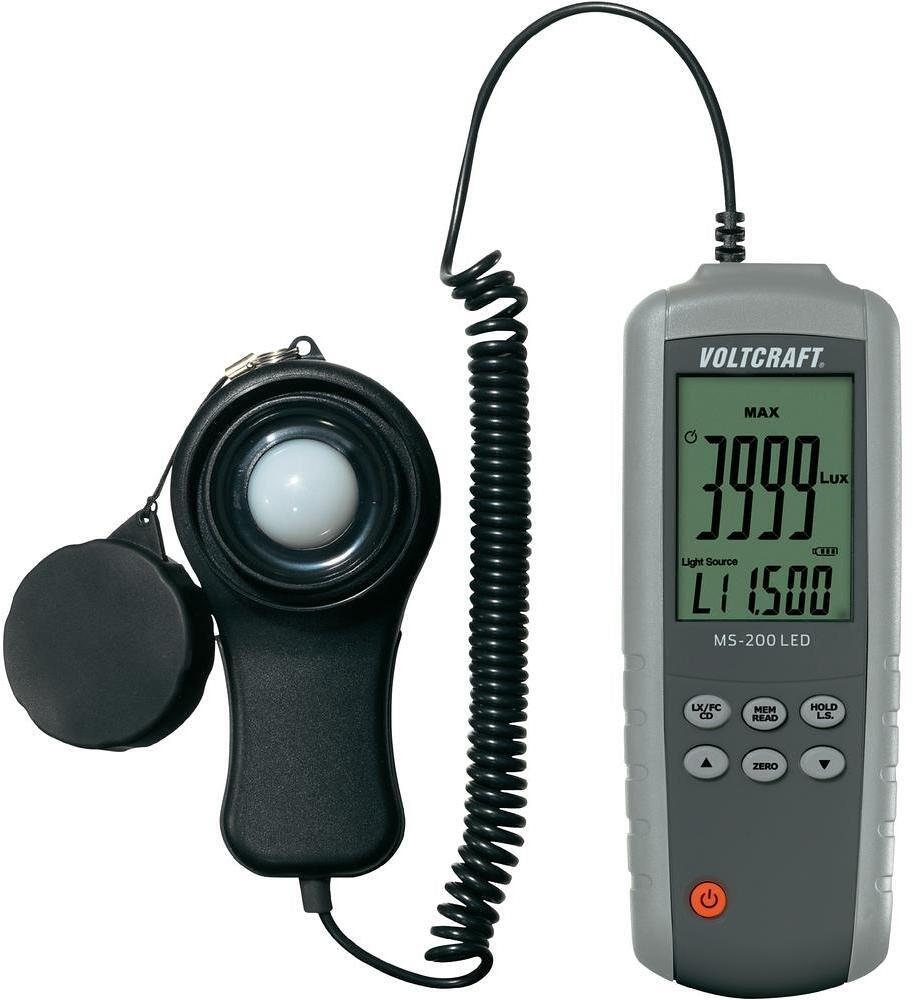 Voltcraft MS-200LED LED-Luxmeter digitales Beleuchtungsmessgerät Messgerät 400.000lx schwarz grau