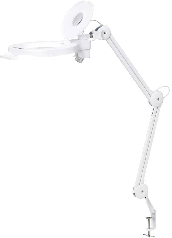 Toolcraft TO-8194404 LED Lupenleuchte Arbeitsleuchte Werkstattleuchte Vergrößerungsfaktor 1,75x 4,75x weiß