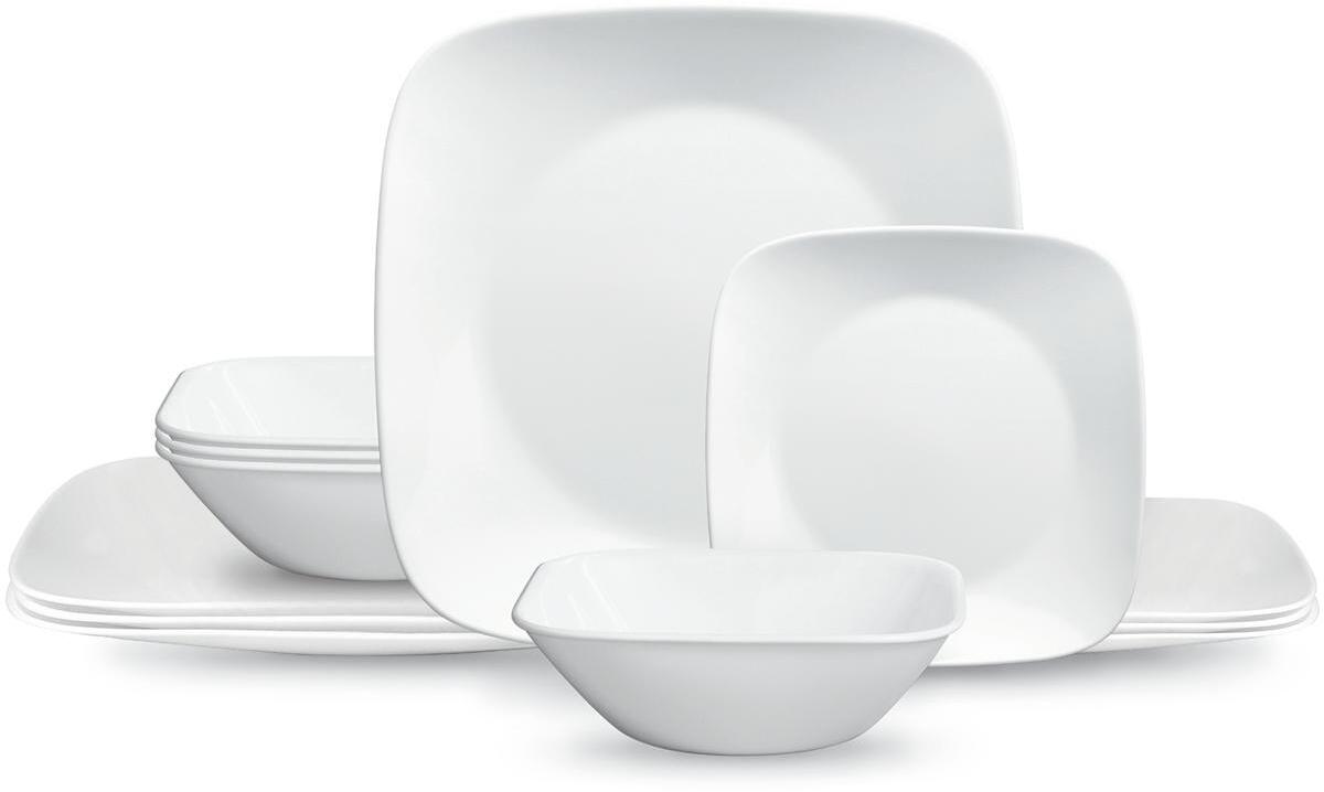 Corelle Pure White Service Kochgeschirr Camping-Geschirr 11-teilig Teller Schale Outdoor
