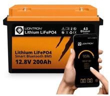 Liontron 200Ah LX Smart Marine All In 1 Lithium Batterie 12,8V 200Ah mit BMS & Bluetooth Camping Wohnwagen Wohnmobil