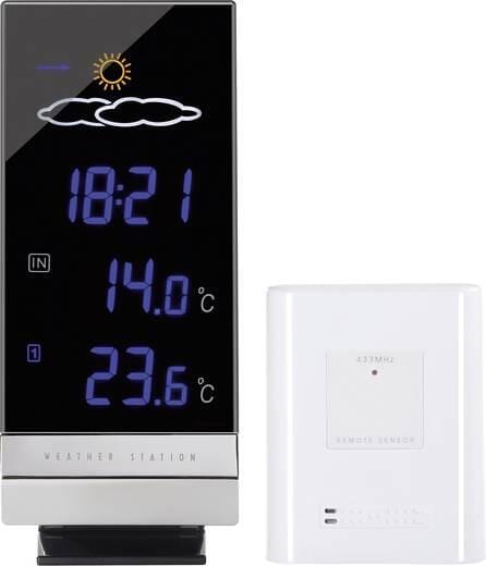 TFA Dostmann Lumax digitale Funk-Wetterstation Wettervorhersage Funk-Uhr Wecker Luftdruck Farbdisplay grau