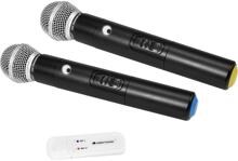 2 Stück Omnitronic UWM-2HH USB Funkmikrofon Handmikrofon kabellos schwarz
