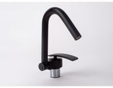 Einhebelmischer Wasserhahn Badarmatur Waschbeckenarmatur 0,5-5bar Camping Wohnwagen abklappbar schwarz