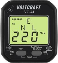 Voltcraft VC-41 Steckdosentester Spannungsprüfer CAT II 250V LCD
