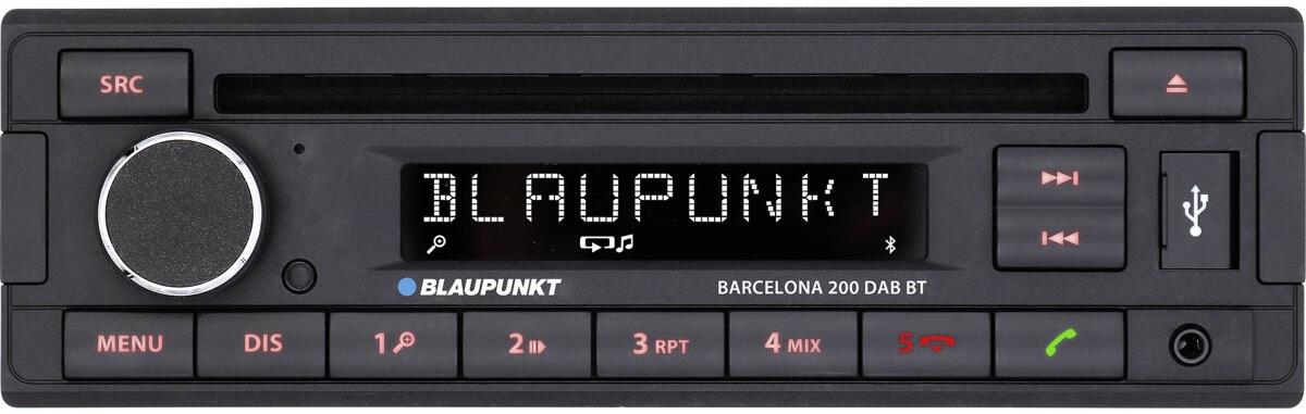 Blaupunkt Barcelona 200 DAB BT Autoradio DAB+ Tuner Bluetooth-Freisprecheinrichtung MP3 USB X-Bass schwarz