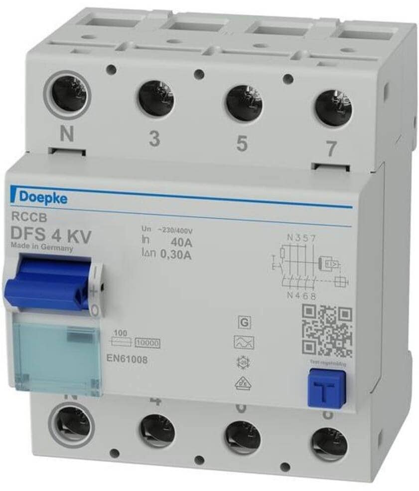 Doepke DFS4 040-4/0,30-A KV FI-Schutzschalter Fehlerstrom-Schalter 4-polig 40/0,3A
