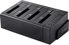 Renkforce RF-4528332 Festplatten-Kopierstation USB 3.2 Gen 1 4 Port 10TB Clone-Funktion schwarz