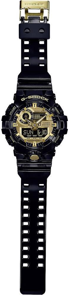 Casio G-Shock GA-710GB-1AER Quarz Armbanduhr Herrenuhr Resin wasserdicht 20ATM 57,5x53,4x18,4mm schwarz gold