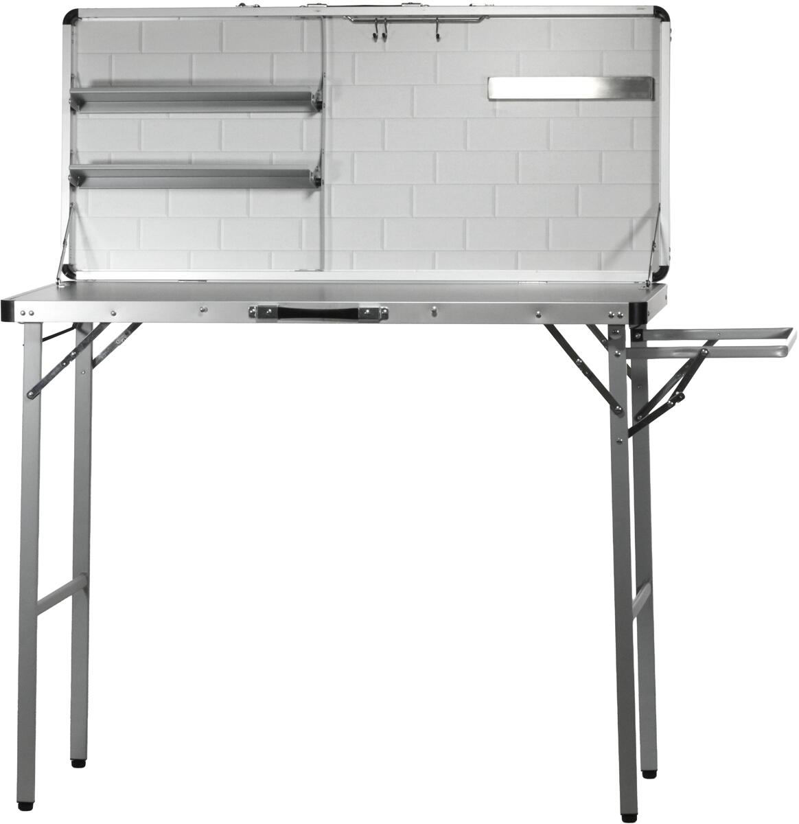 Outwell Magante Küchentisch Campingtisch Campingmöbel 136x54x90/140cm schwarz