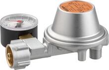 GOK Niederdruckregler Typ EN61 0,8 kg/h Abgang 90° mit Manometer Leistungsstufe 1