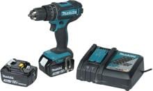 Makita DHP482JX13 2-Gang-Akku-Schlagbohrschrauber 3Ah 18V 1900U/min 2x Akku Ladegerät türkis schwarz