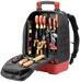 Wiha 45528 Elektriker Werkzeugrucksack bestückt Werkzeugtasche 28teilig 385x260x530mm schwarz rot