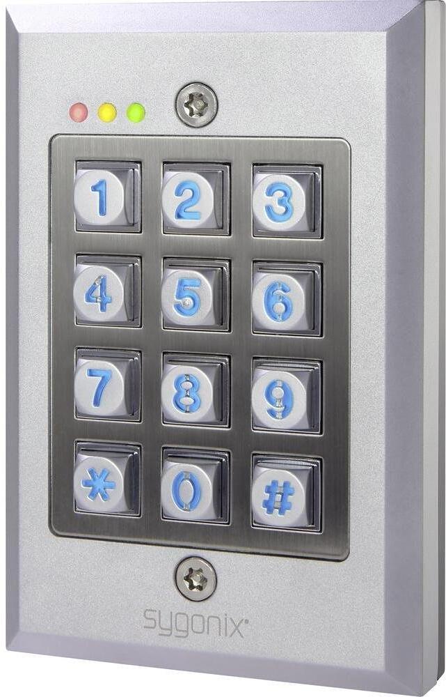 Sygonix Codeschloss Zahlencode 12-24V/AC DC beleuchtete Tastatur IP65 Aufputz Unterputz Edelstahl
