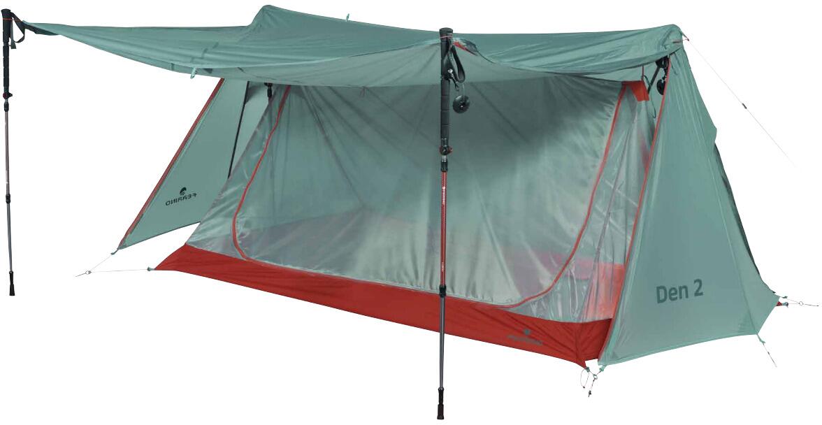 Ferrino Den 2 Tunnelzelt Campingzelt Outdoor Zelten 2-Personen 170x270cm grün
