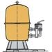 Vagner Pool Sandfilteranlage geteilter Behälter Kit 600 6-Wege-Seitenventil Pumpe Bettar 12m³/h 230V gelb
