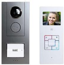 M-e modern-electronics VD-ALU-6310-A Video-Türsprechanlage Set Türöffner 3,5" TFT-Display 1-Familienhaus silber