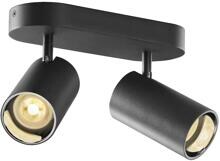 SLV ASTO TUBE Deckenleuchte Deckenlampe 2-fammig GU10 schwarz