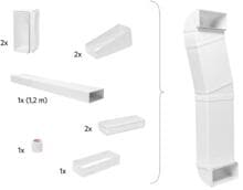 AEG M2CKCF01C Umluft-Installations-Kit Dunstabzugshauben-Zubehör Rohrbogen Flachkanalrohr Rohrverbinder