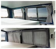 Carbest Vorhang-Set Gardine für VW T5/T6 Multivan Caravelle kurzer Radstand blickdicht grau