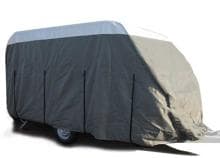 Reimo Premium Wohnwagen-Schutzhülle Dachschutzplane Caravan Reisemobil Camping 250x590cm grau weiß
