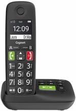 Gigaset E290A Schnurloses DECT/GAP Telefon analog Anrufbeantworter Freisprechen Babyphone schwarz