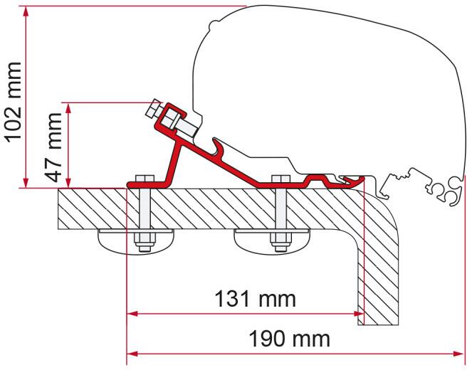 Fiamma F65/F80 Markisen-Adapter für Kit Standard Camping Wohnmobil Caravan